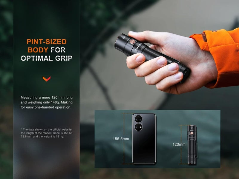 fenix E35R EDC Flashlight, 3100 Lumens USB-C Rechargeable High Lumen Performance Flashlight with LumenTac Organizer (Maze Pattern Navy Blue) - Image 3